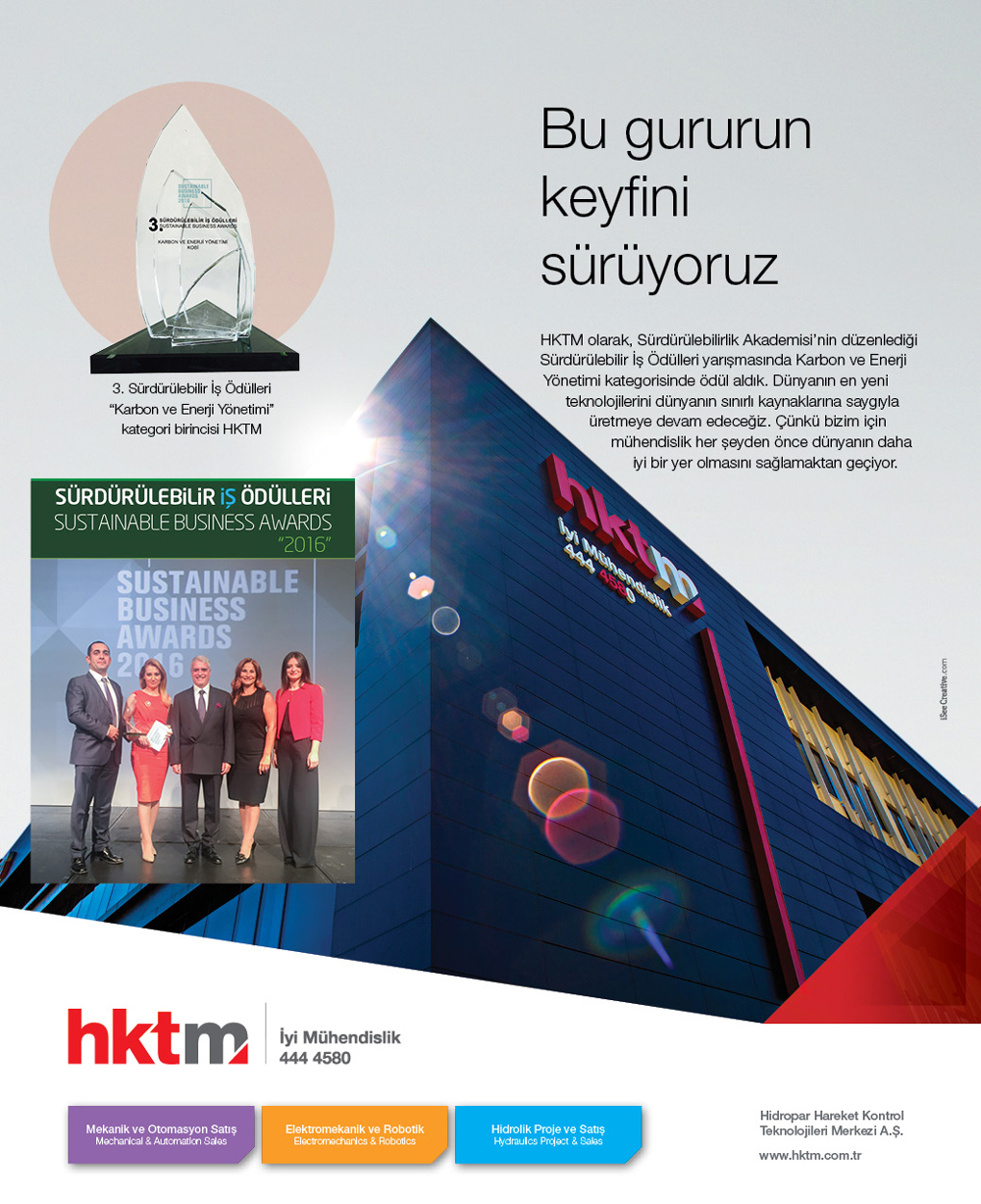 3. Sürdürülebilir İş Ödülleri “Karbon ve Enerji Yönetimi” kategori birincisi HKTM